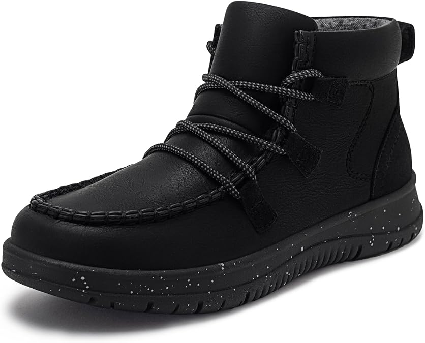 Athlefit Women's Lace Up Ankle Boots Casual Comfortable Lightweight Walking Flat Ankle Booties