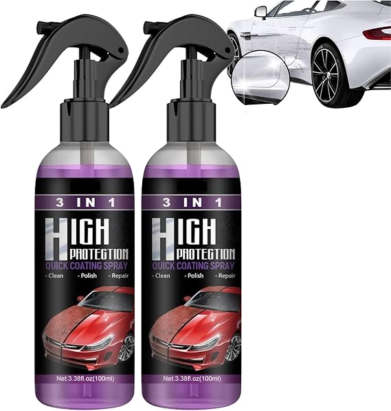 2Pcs Peony Car Wax Spray - 3 In 1 High Protection Quick Car Coating Spray, High Protection Quick Coating Spray, Car Scratch Repair Spray, Easy to use and Clean
