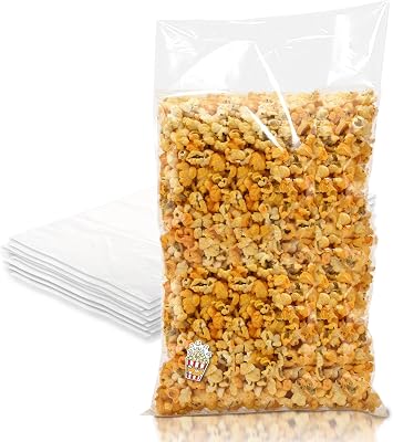 1000 Clear Side Gusseted Plastic Bags - 10 x 8 x 24 Inch. Leakproof Treat Bags for Gifts, Favors, Baked Goods