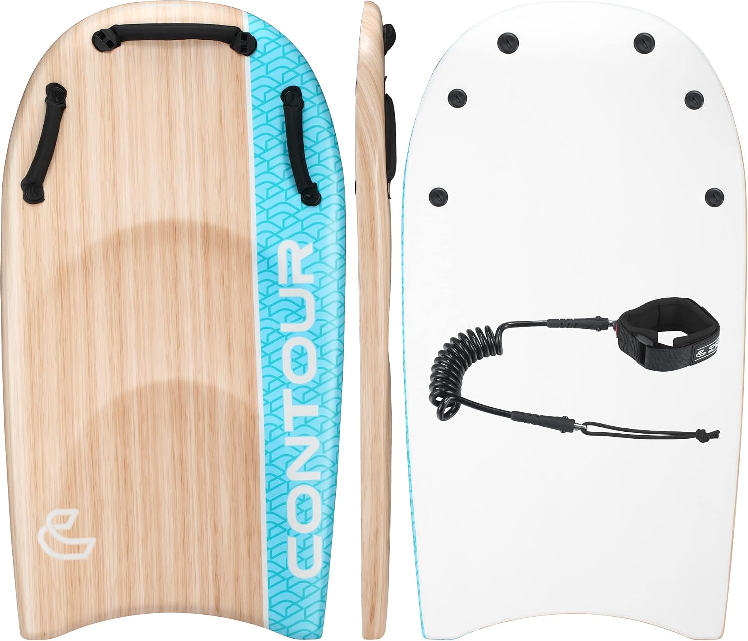 Contour Surf DuoSlider 45" Body Board with Handle Surfboard for 2 Person Parent and Child Surfing Body Board for Big Guy Dual Rider Handheld Body Board Beach Adult