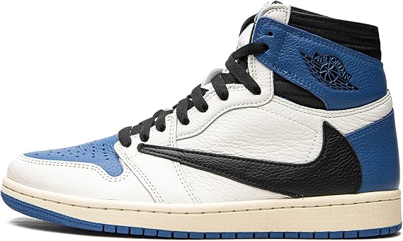 Nike Men's Air Jordan 1 High OG Sp Travis Scott X Fragment, Sail/Black/Military Blue/Shy P, 8.5