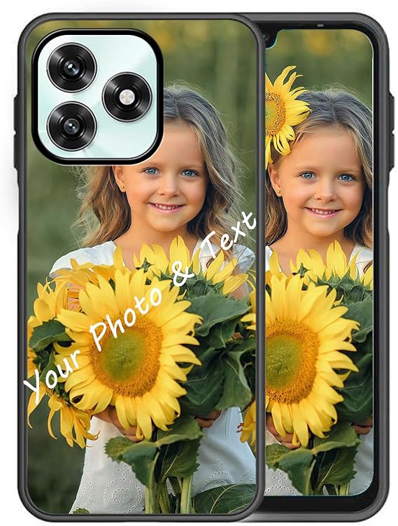 Personalized Phone Case for Ulefone Note 17 Pro,Custom Picture Image Name on Silicone Cover,Black Shockproof TPU Case,Customized Bumper Phone Case -TU1
