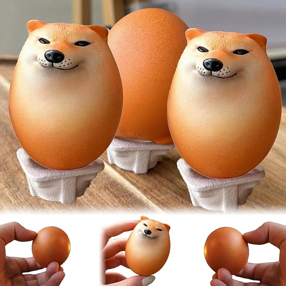 Shibako Shibako Dog Squishies Egg Toys ! Shibako Egg Shiba Inu Egg Slow Rising Squishies for Adults - Dog Egg Toy Stress Relief - Interesting Shiba Inu Dog Eggs Decompression Toy (3 Pcs)