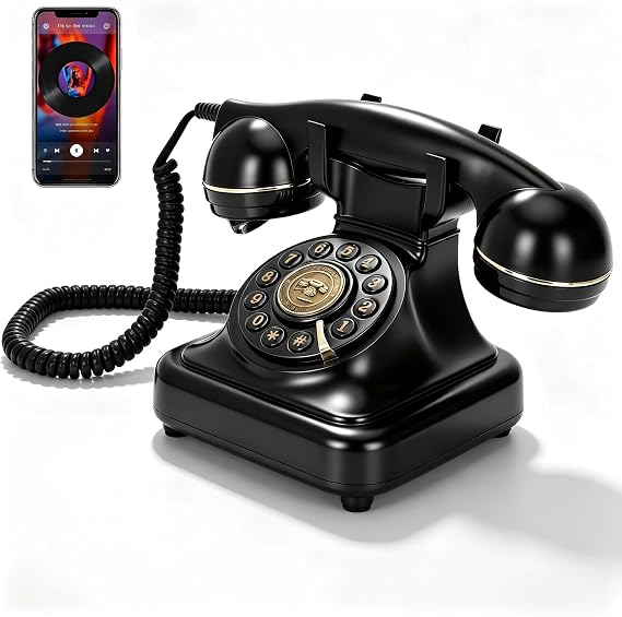 Bluetooth Rotary Phone, Vintage Phone Bluetooth with Handset & Speakerphone