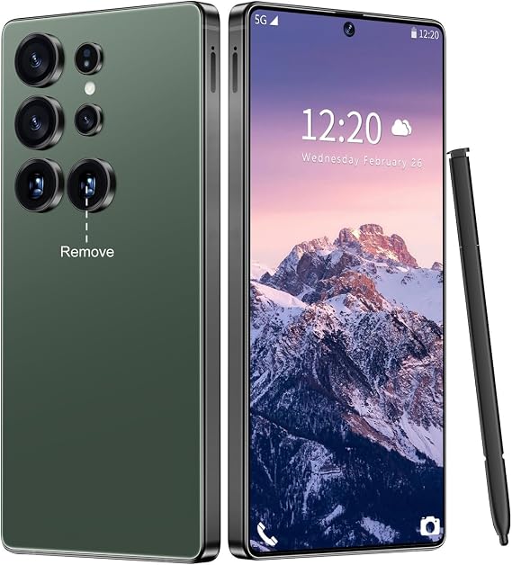I25 Ultra Unlocked Phone 16+1TB,Built in Pen The Phone,Battery 7000mAh 6.99" HD Screen,Android 14 Smartphone,Face ID/5G/Fingerprint Lock/Dual SIM/GPS (Green)