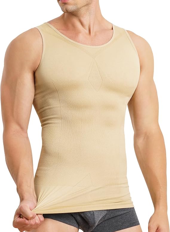 Mens Compression Shirt Tank Top Shapewear Slimming Tummy Control