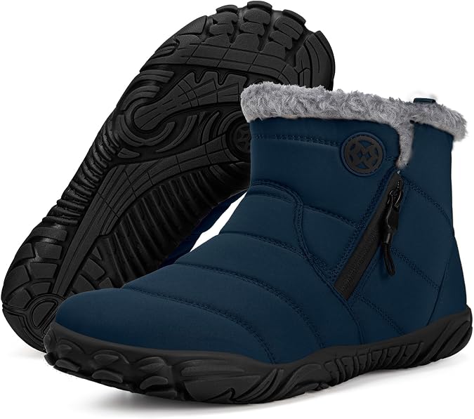 Hsyooes Womens Mens Barefoot Boots Winter Snow Boots Wide Width