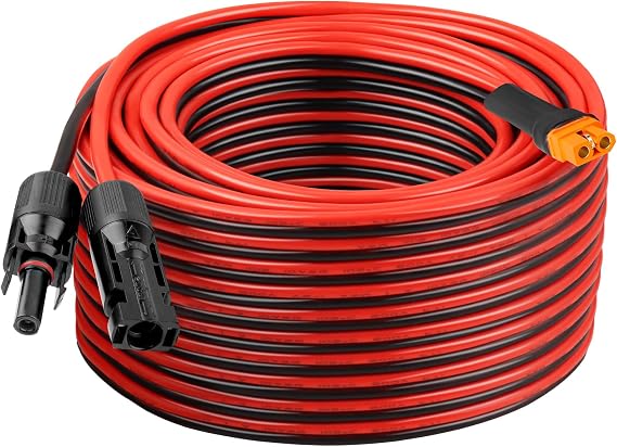 10AWG 75FT Solar to XT60i Extension Cable 3 6 10 35 50 75 100FT Heavy Duty Adapter Cable Connector XT60i Wire for Portable Power Station, Solar Panel, RV, Battery
