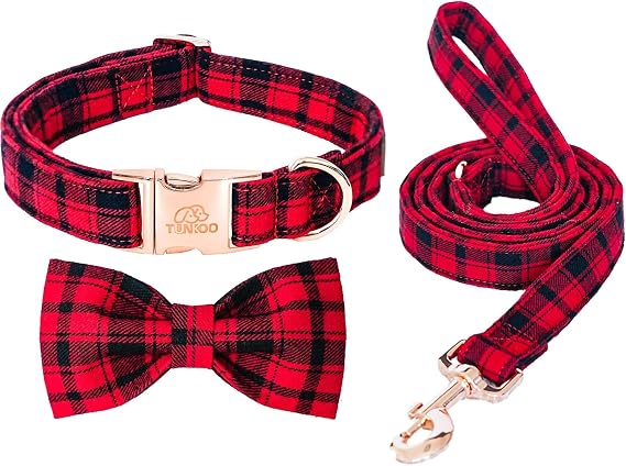 Tunkoo Christmas Dog Collar & Leash Bundle, M