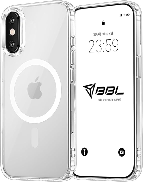 Babilden iPhone XS Max İçin Kılıf Kamera Korumalı Magsafe İle Uyumlu Kablosuz Şarj Özellikli Şeffaf Telefon Kılıfı