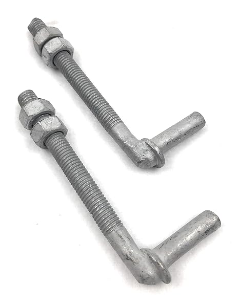 J-Bolt Galvanized with 2 Nuts Attached 2 Pc Pack 1/2" x 4-1/2"