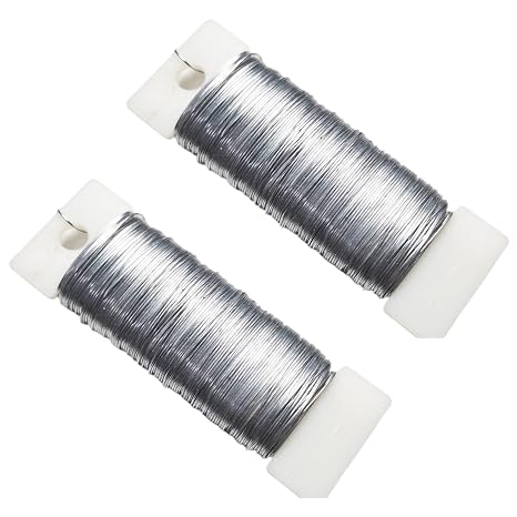 Enamelled Copper Wire 0.35mm 50m, Flexible Gold Silver Craft Wire for Jewelry Making, Beading Supplies, Wire Wrapping Techniques, Sculpture Art and Floral Design DIY Projects (Silver)