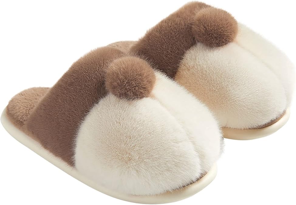 posee Fuzzy Slippers for Women, Fluffy Non-Slip Corgi Slippers Cute Soft Warm Novelty Animal Slippers Bedroom House Shoes Gift