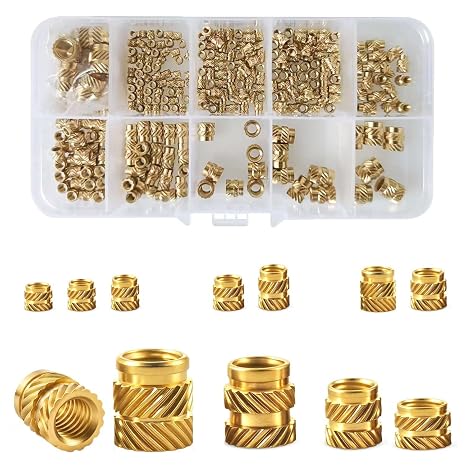 340 Pcs Threaded Inserts for Plastic, M2 M2.5 M3 M4 M5 M6 Heat Inserts Set