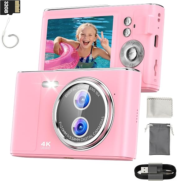 32GB Digital Camera Compact 48MP Autofocus 16X Digital Zoom Photo Camera