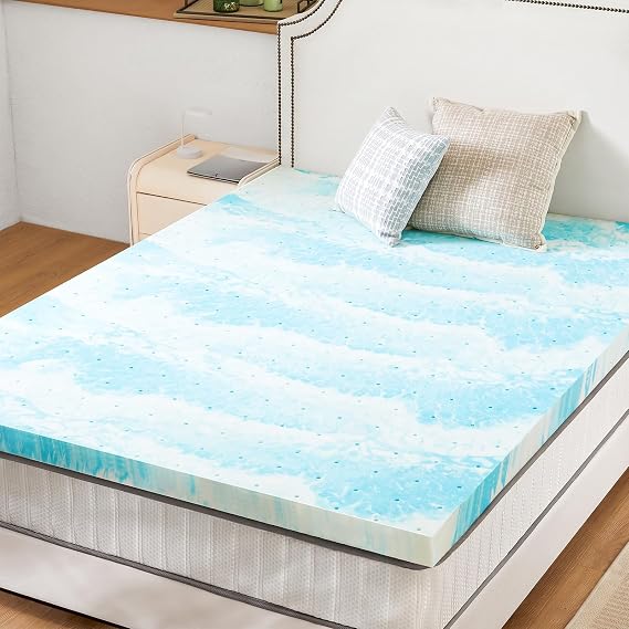 Sweetcrispy Queen Mattress Topper, Memory Foam 4 Inch, Cooling Pad