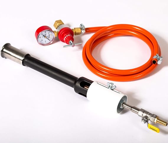 DEVIL-FORGE Gas Burner DFPPROF (90.000 BTU), Gas Ball Valve, air Choke, Propane Forge Furnace Foundry Raku Kiln Blacksmith Farrier Knife, Professional