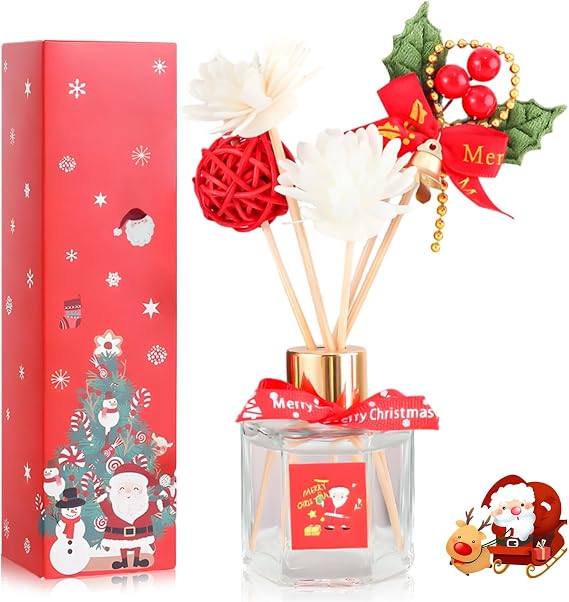 Christmas Reed Diffuser for Home - 50 ml Scented Oil Diffuser With Sticks for Bedroom, Bathroom, Office