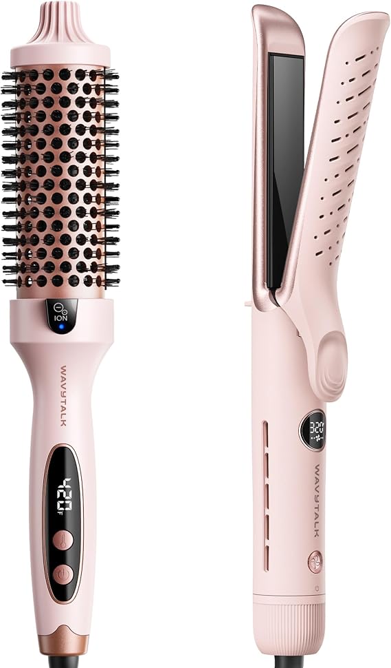 Wavytalk Thermal Brush, Blowout Boost 1.5 inch Heated Round Brush for Blowout Look, Airflow Styler Whirlwind Curl