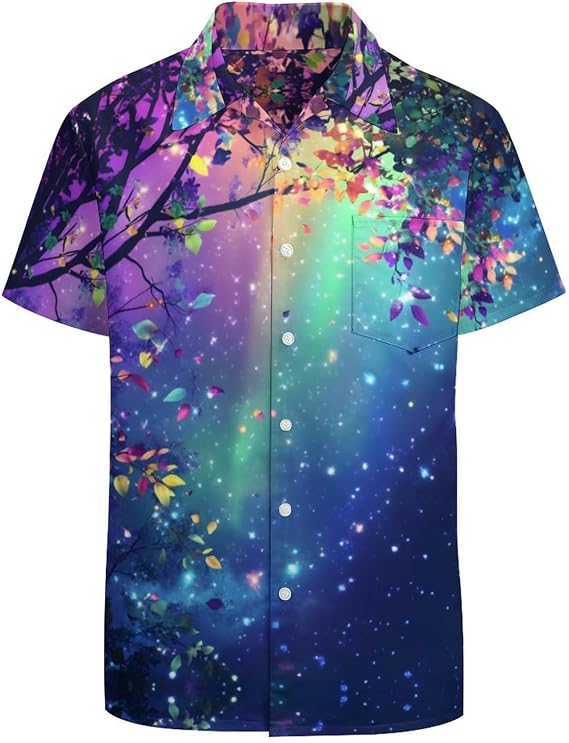 Men's Hawaiian Shirt Short Sleeve Casual Button Down Shirts Tropical Floral Summer Beach Shirts