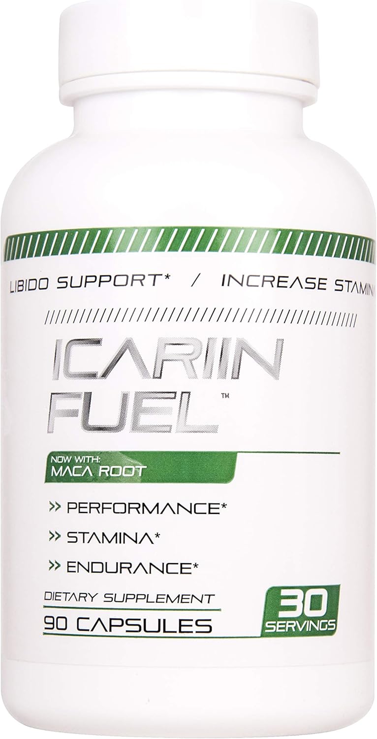 Icariin Fuel - Horny Goat Weed - Increase Stamina Through Blood Flow, Size, Energy & Endurance Supplement - 20% icariins Supports Stamina Boost Advanced Dietary Supplement 90 caps Made USA