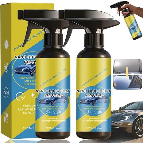 2PCS Car Coating Spray, Ceramic Coating Car, Nano Quick Coat Restore Blue2)