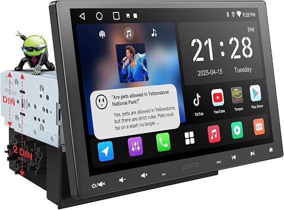 A5L 10inch QLED Android Double DIN & Single DIN Car Stereo,Wi-Fi/BT/USB