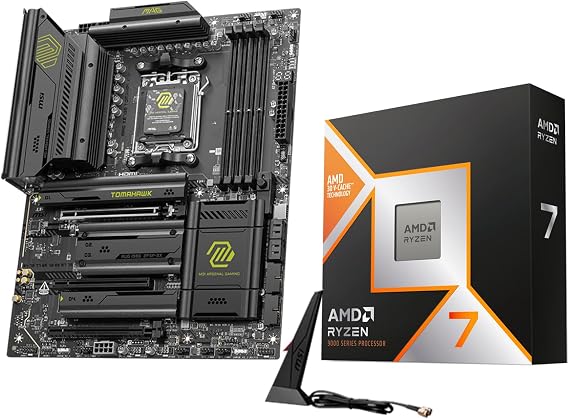 Micro Center AMD 9800X3D Processor with MSI MAG X870E Tomahawk Motherboard