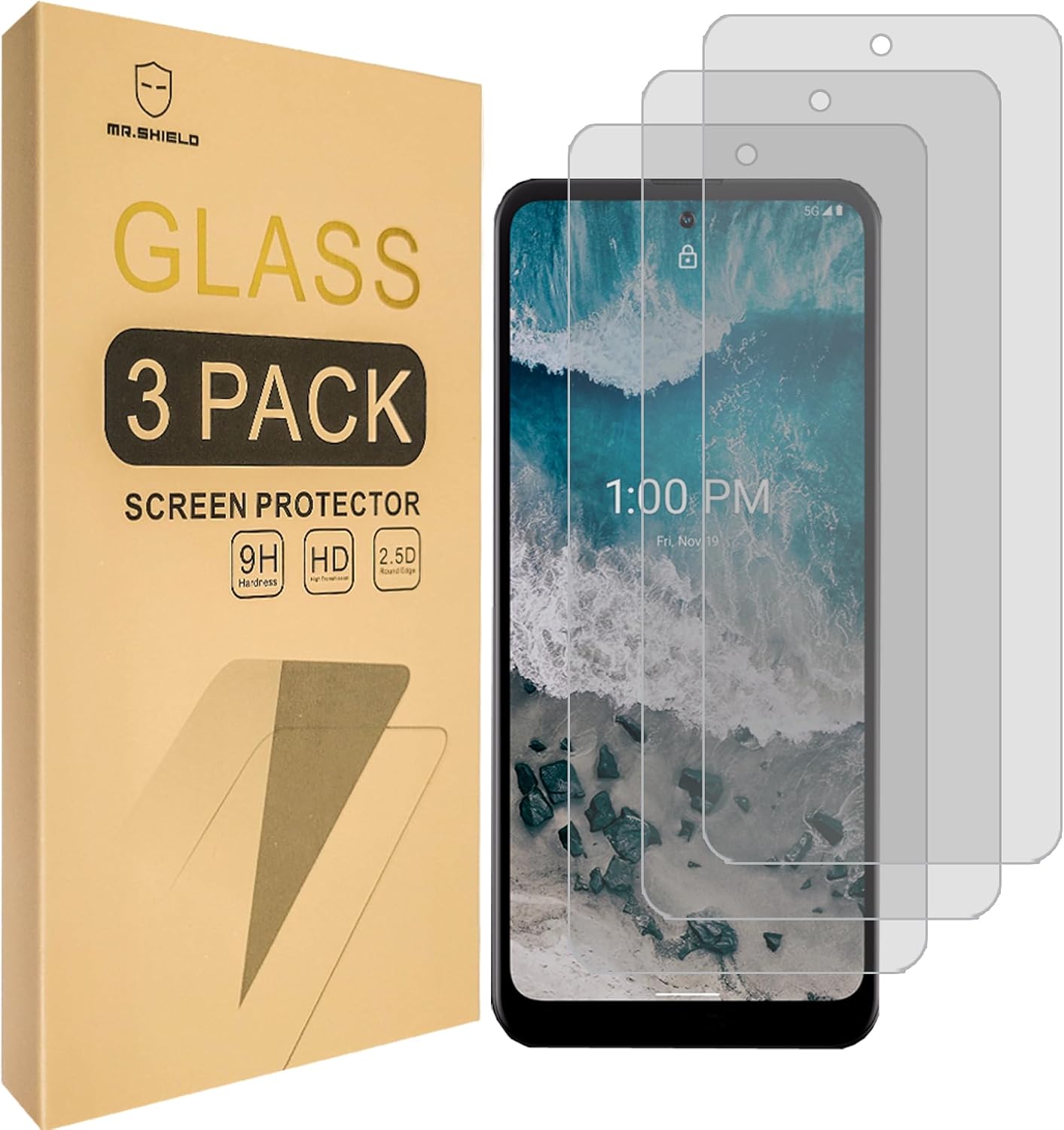 Mr.Shield [3-Pack] Privacy Screen Protector For Nokia X100 [Tempered Glass] [Anti Spy] Screen Protector