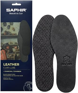 Saphir Black Leather on Charcoal Insoles