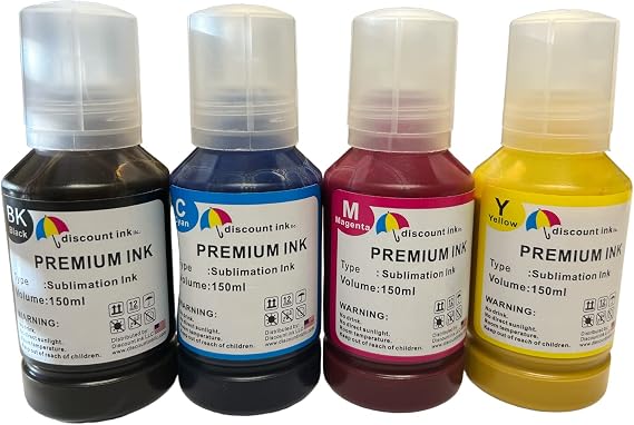 150ml Each Sublimation Heat Transfer Refill Ink Bottles for SureColor F170 F570 F530 F500 F550 F560 Printer -4 Colors