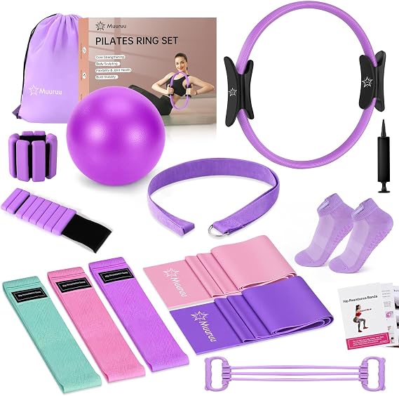 Pilates Kit Equipment, Pilates Ring and Ball for Women Home Workout