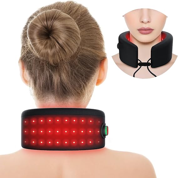 Comfytemp Portable Cordless Red Light Therapy for Neck, Wearable Near Infrared Light Therapy Neck Wrap, Rechargeable Flexible Light Wrap for Travel Home Use
