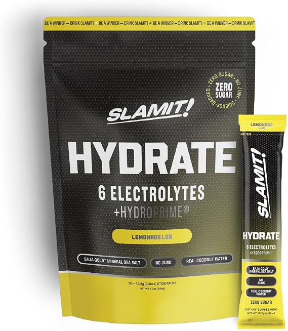 Hydrate Heat-Resistant Electrolyte Packets, Sugar-Free, Lemonade