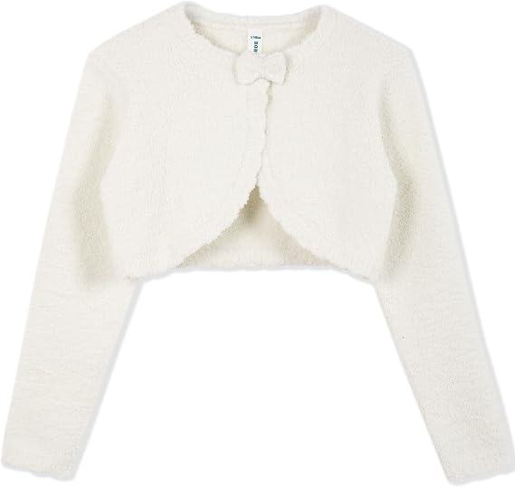 BOBOYOYO Long Sleeve Girls Shrug Knit Girls Cardigan Bolero Dress Sweater | Kids Shawl Cover Up for 3-12 Years