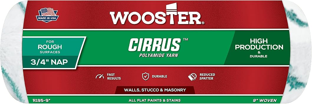 Wooster Brush R195-9 Cirrus Nap Roller, 3/4-Inch