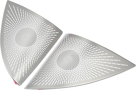 ACROPIX A Pillar Speaker Frame Cover Trim Car Audio Stereo Horn Speaker Grille Interior Decor Accessories Fit for Mercedes Benz E-Class 2016-2021 Stainless Steel Silver Tone - Pack of 2