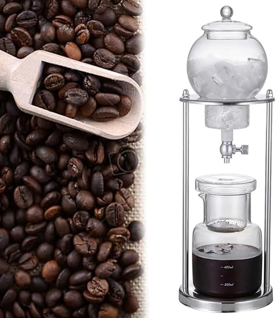 600ml Cold Brew Dripper Cold Brew Drip Coffee Maker, Filtered Siphon Coffee Maker with Stainless Steel Stand & Adjustable-Rate Dripper, Removable and Portable Design, for Coffee & Tea