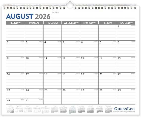 GuassLee 2026-2027 Wall Calendar, Jun 2026-Dec 2027,14" x 11.5"
