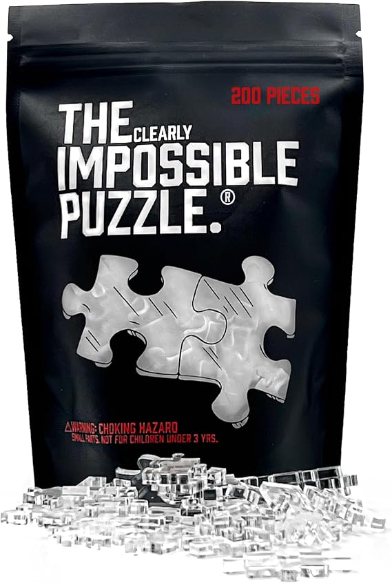 The Clearly Impossible Puzzle 100, 200, 500, 1000 Pieces Hard Puzzle for Adults Cool Difficult Clear Brain Teaser - Difficult Funny for Adults (200 Piece)