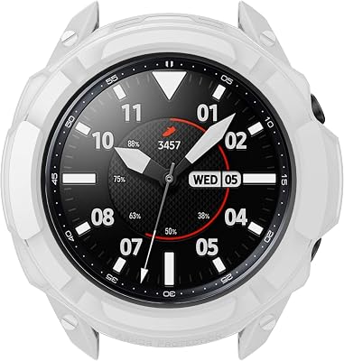 Compatible with Samsung Galaxy Watch 3 41mm 45mm Case, Hard PC Protector Cover Frame Bumper Sleeve Shell Protective Case for Samsung Galaxy Watch 3 41mm, Galaxy Watch 3 45mm White, 41MM