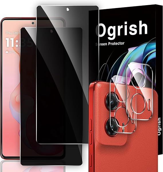2+2 Pack Privacy Tempered Glass Screen Protector for Motorola Moto G Stylus 5G (2024) 5G +2 Pack Camera Lens Protector - Anti-Fingerprint,Shatter Proof,Anti-spy