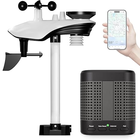 WiFi Smart Weather Station with Weatherseed AI 24H/7D Accurate Forecast, Wireless Indoor Outdoor Sensor,