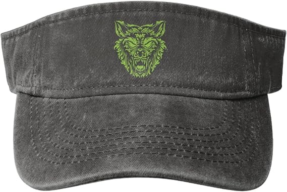 Angry Wolf Head Sun Visor Hat for Women Men Empty Top Baseball Cap Golf Cap