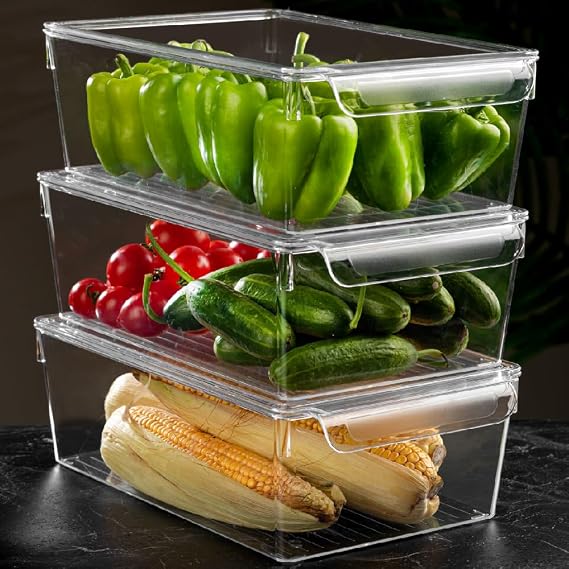 Meleni Home 3-Piece Refrigerator Organizer Refrigerator Organizer Organizer