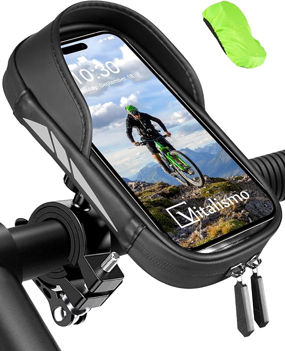 Vitalismo Waterproof Mobile Phone Holder Bicycle Handlebar Motorcycle Mobile Phone Holder 360° rotating handlebar bag bicycle bag with rain cover mobile phone holder bicycle handlebar for 4.7-7 inch smartphone