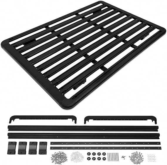 Aluminum Roof Platform, 63" x 47" Universal Flat Roof Rack with 440 lbs Capacity, Heavy Duty No-Drill Rack for SUV & Truck Fits Jeep