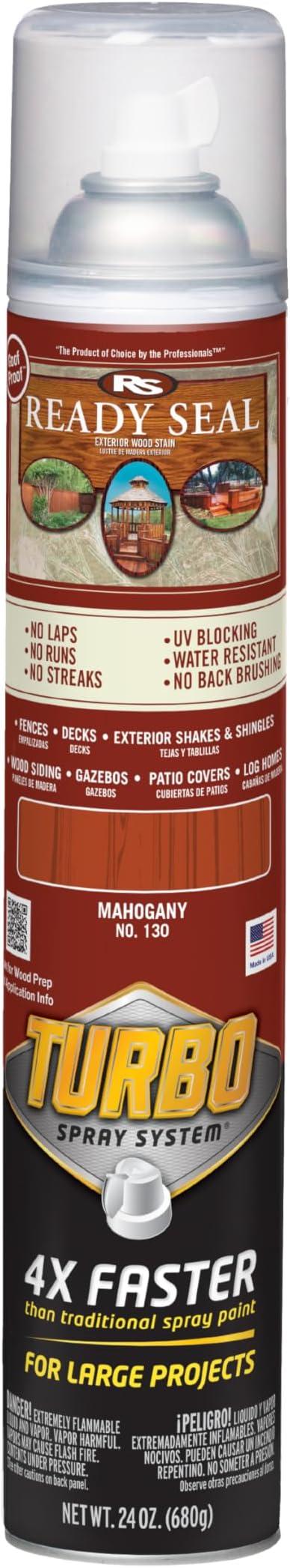 Ready Seal Exterior Wood Stain & Sealer, Mahogany, Turbo Spray