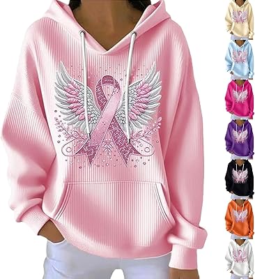 In October We Wear Pink Sweatshirt, Pink Angel Wings Shirt Support Survivor, Breast Cancer Shirts For Women