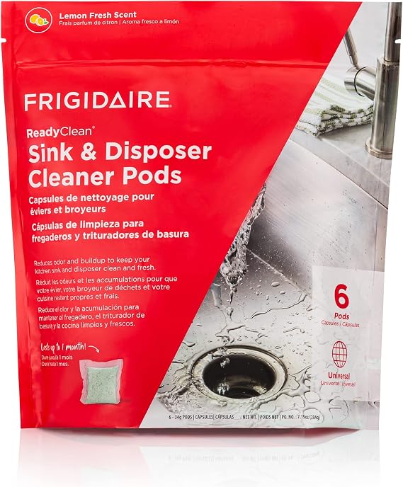 Frigidaire ReadyClean Probiotic Sink and Disposer Cleaner 6 Pods, Tablet, White, 6 Count